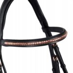 Equestro testiera clinker rose gold nera full senza redini